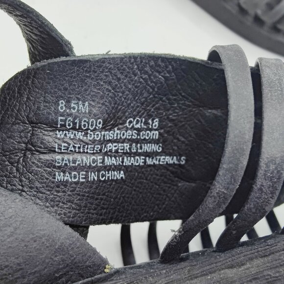 BORN womens 8.5M Santiam Huarache Black Strappy Leather Sandal - Picture 10 of 11